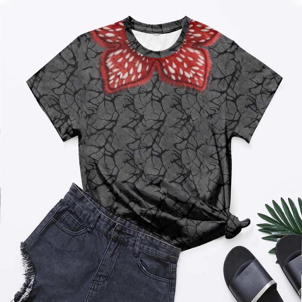 Women's Round Neck Short-sleeved Top, Casual, Comfortable, Loose And Lightweight.