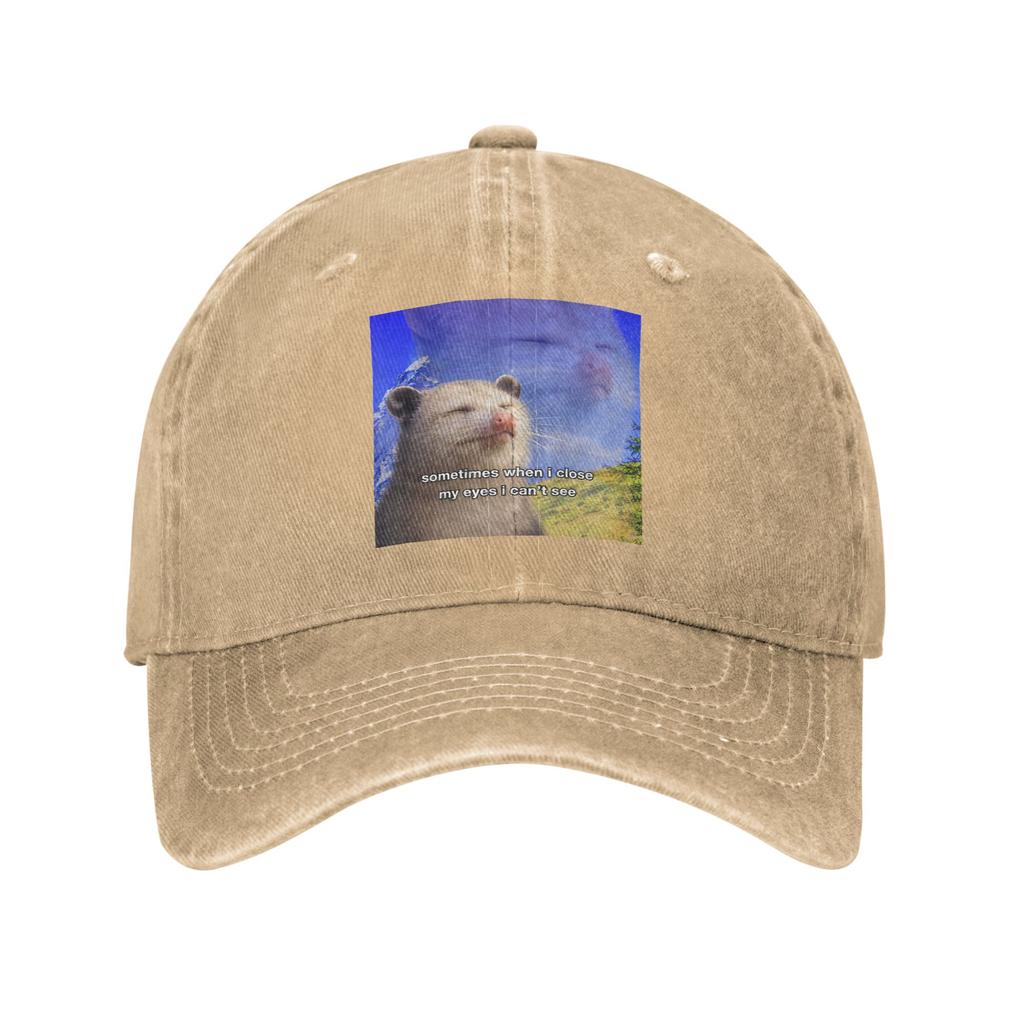 Sometimes When I Close My Eyes I Cant See Washed Baseball Cap Sun Trucker Hat Spring Women Unisex Running Hippie Baseball Caps