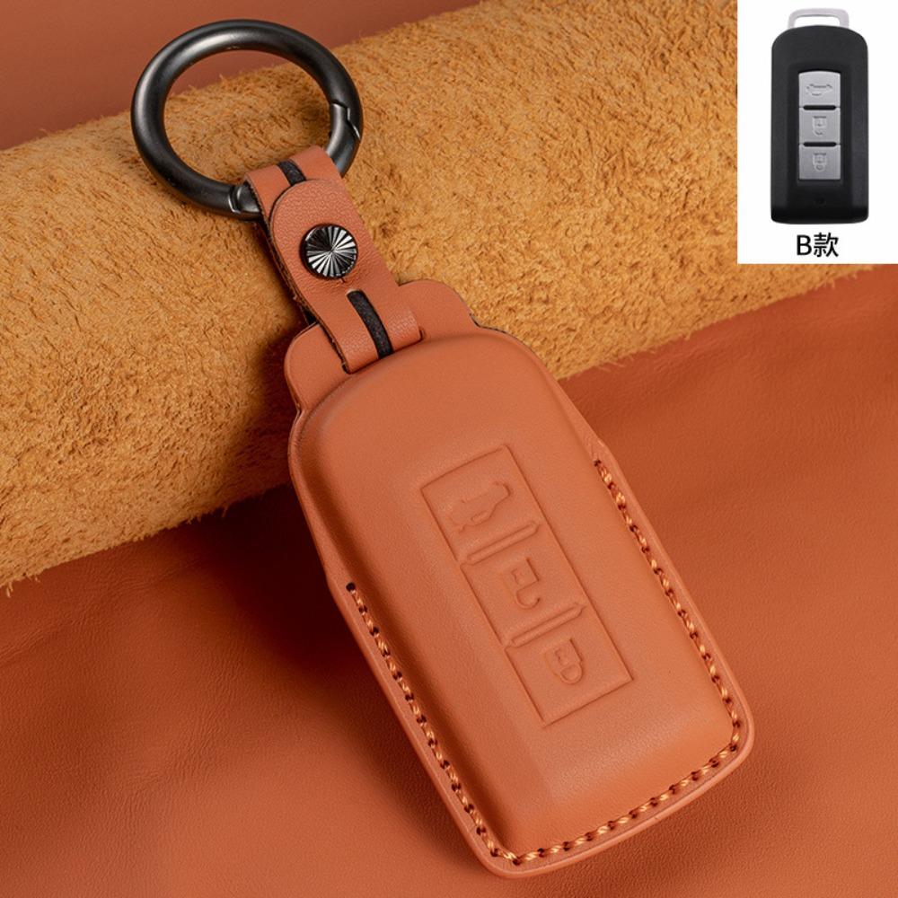 Genuine Leather Key Cover for Mitsubishi Outlander ASX Pajero Sport Eclipse Cross Premium Key Case