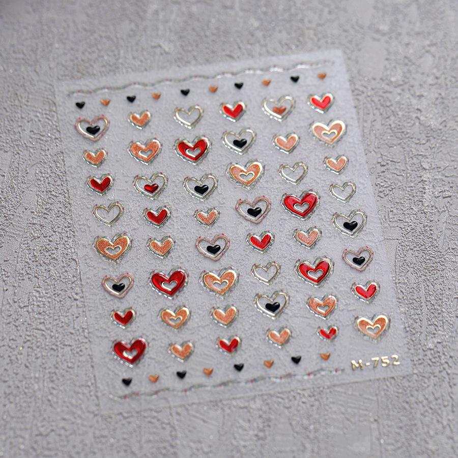 1pcs New 5D Bronzing Punk Moon Nail Art Charms Gothic Star Adhesive Slider Press on Nail Decoration Decals Accessories DIY