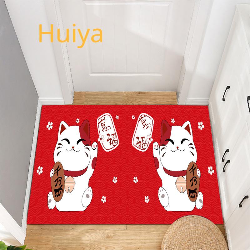 

Напольный коврик для гостиной, коврик для входной двери, спальня, гостиная, полиэстеровый напольный коврик, мультяшный 3D ковер Lucky Cat