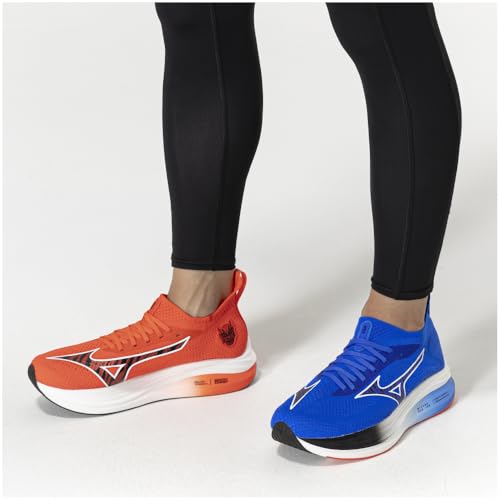 Mizuno NEO ZEN Running Shoes, Jogging, Marathon, Training, Sports, Lightweight, Resilient, Thick Sole, Akaoni x Aooni, Size 24.0 cm, 2E