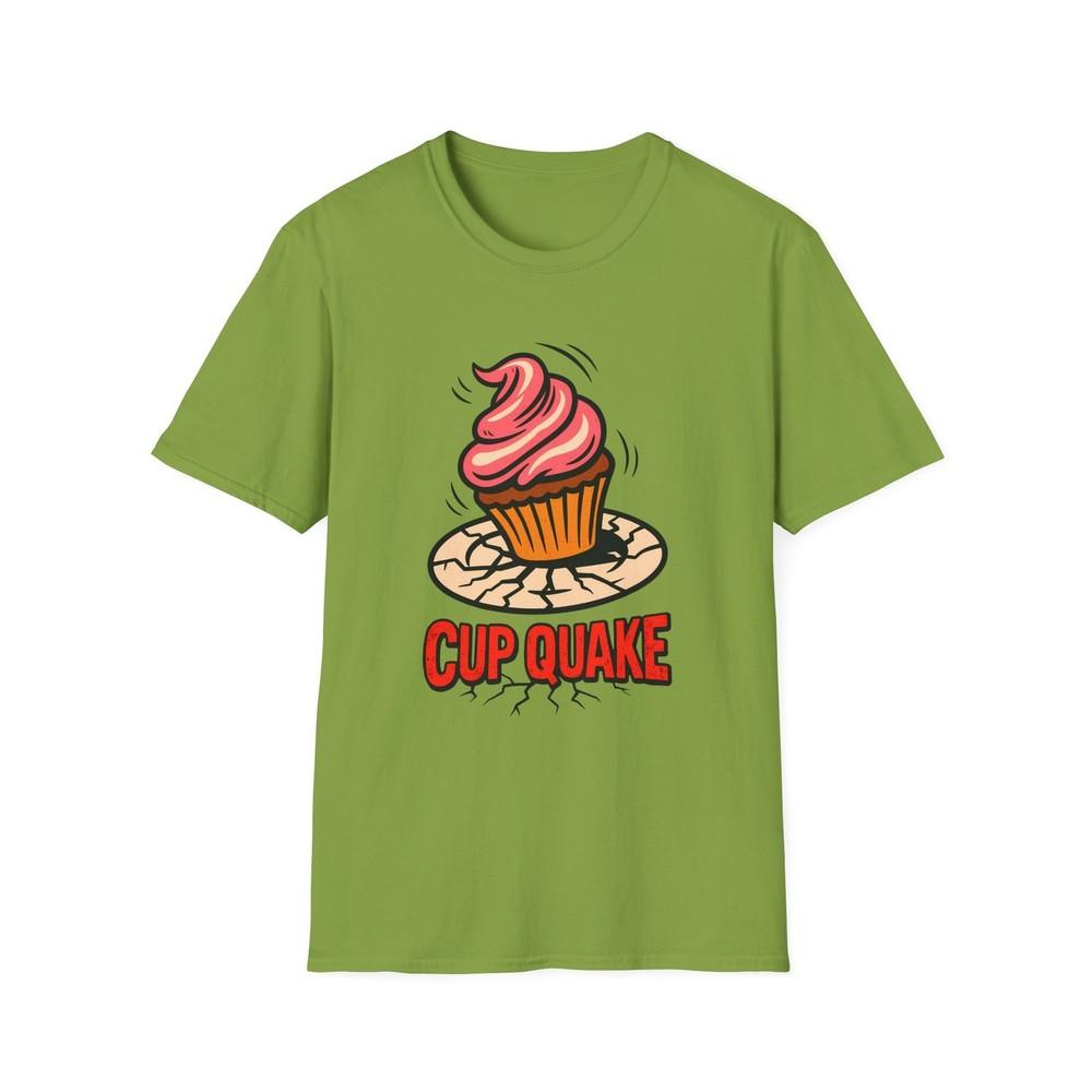 

Unisex Softstyle T-Shirt Pop Art Cupcake Funny Graphic Tee Cup Quake Pun XL