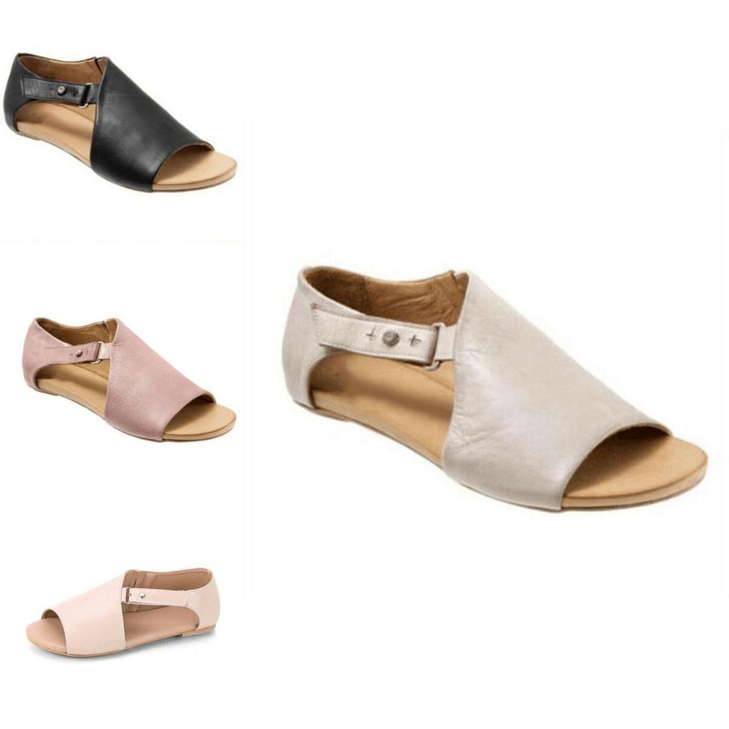 Fashion Women Gladiator Sandals For Summer Beach Open Toe Leather Shoes**