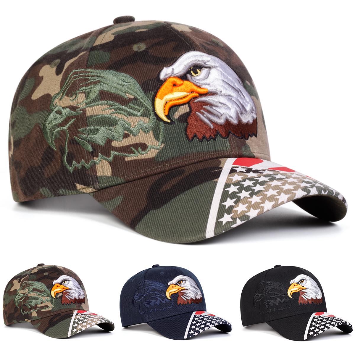 Freedom Outdoors Women's Black Unisex Eagle Embroidery Baseball Caps Spring Autumn Outdoor Adjustable Casual Hats Sunscreen Hat Sports Cap