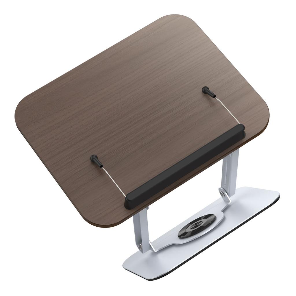 Book Stand Foldable   Book Holder with 360 Degrees  Rotating Base Elastic Clips for Recipe Tablet Laptop