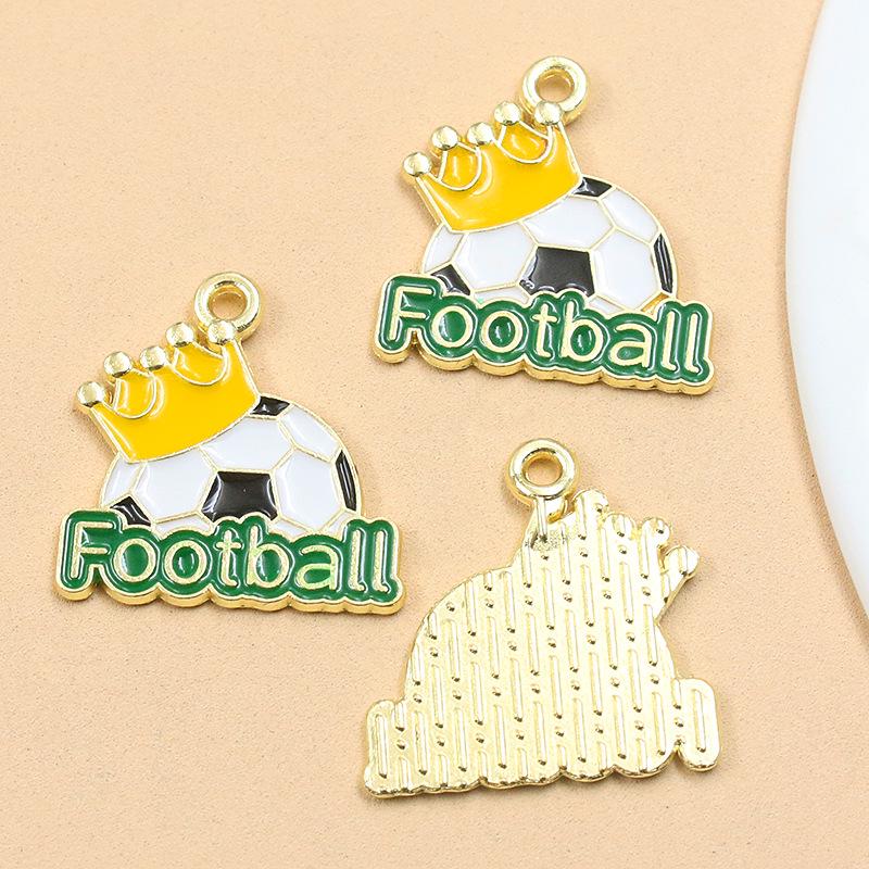 12 Styles: European & American Alloy Jewelry - World Cup Football Pendants & Drip Oil Charms 1 piece