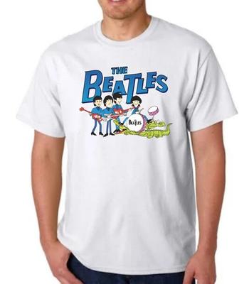 CAMISETA DE DESENHO ANIMADO DOS BEATLES COM JACARÉ!  John Paul George Ringo