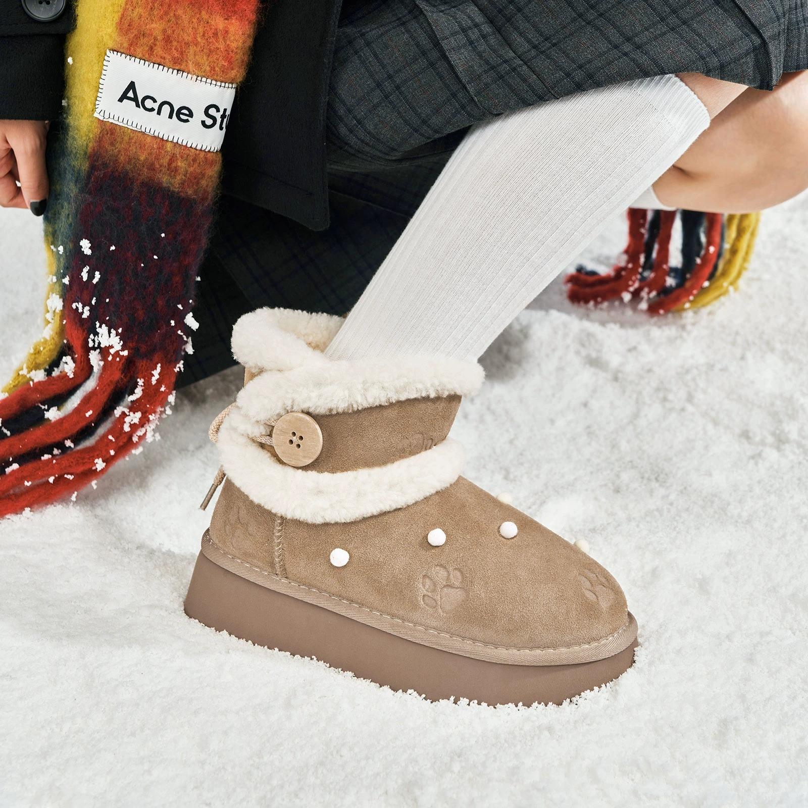 

Horse Speedism 2024 Новые утепленные флисовые зимние ботинки женские зимние повседневные короткие ботинки на толстой подошве симпатичные хлопковые туфли 35 хаки