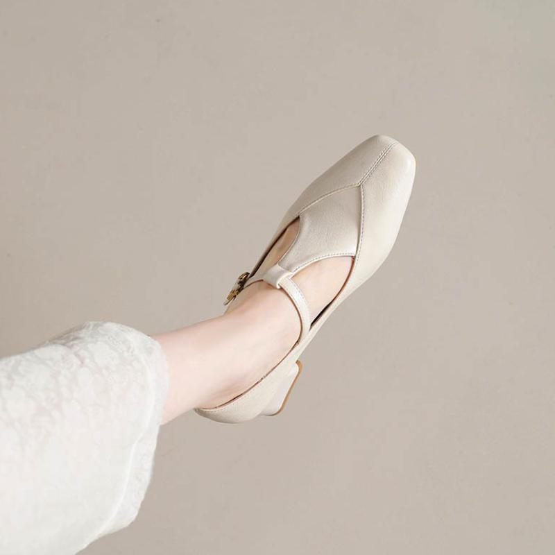 2026 New Women's Square Toe Slip-on Pumps Thick Med Heel Elegant Ladies Evening Dress Pumps Heeled Shoes Woman