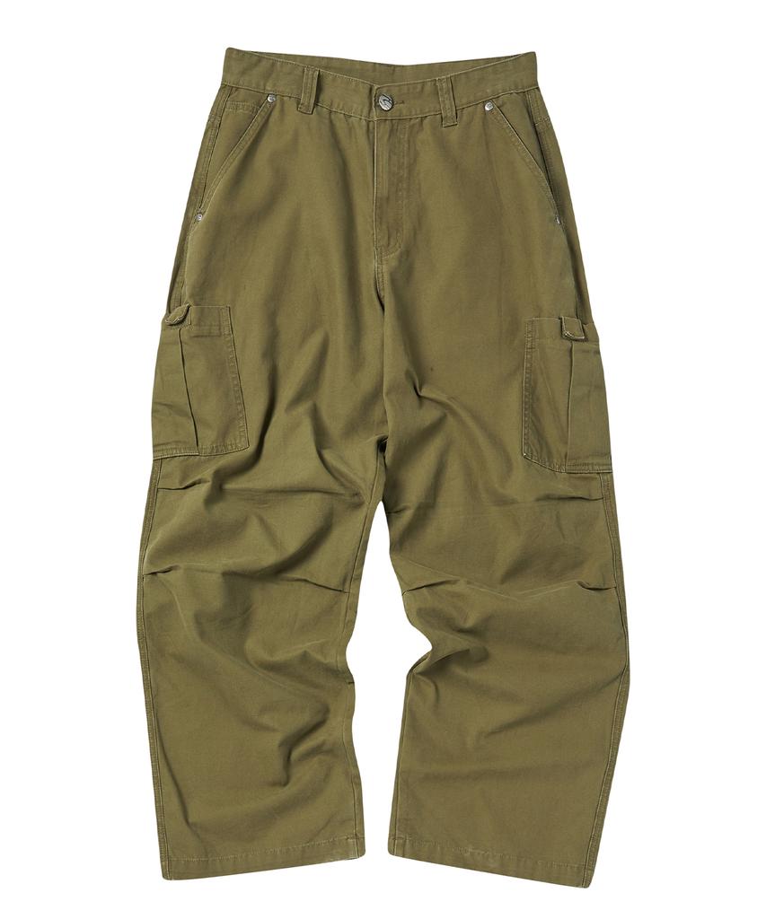 TRAVEL Cargo Pocket Canvas Pants Khaki