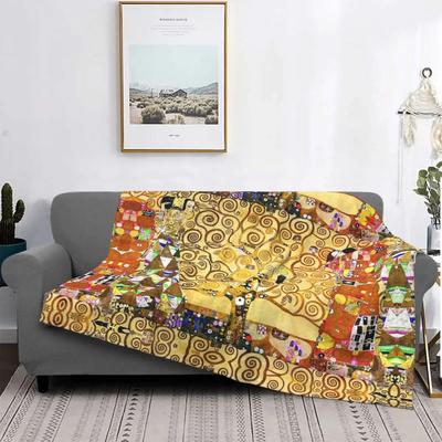 Baum des Lebens Stoclet Frieze Gustav Klimt Decken Fleece Neuheit Warme Überwurfdecke für Tagesdecke Herbst/Winter