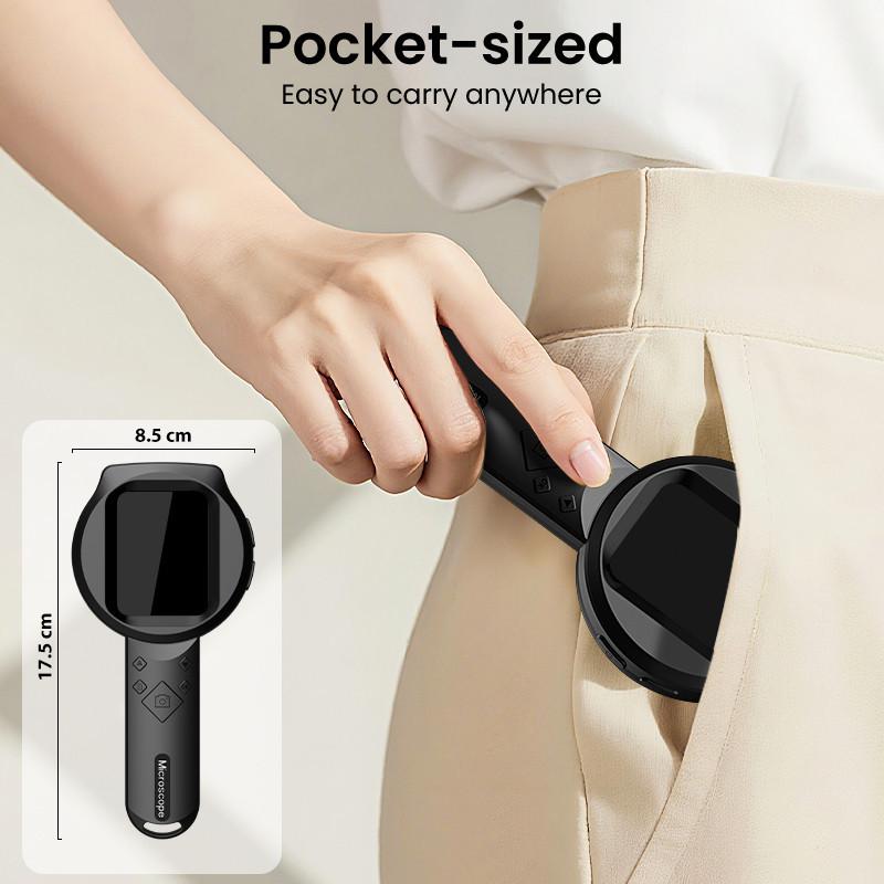 2.8-Inch 100X Magnifying Glass Portable Skin Scalp Analyzing Electronics Repair Digital Magnifier HD Handheld Microscope