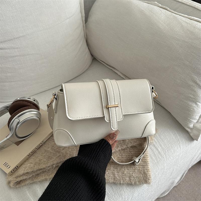 Premium Splicing Retro Underarm Bag Temperament Versatile Commuter Bag Niche Design Fashionable Shoulder Handbag