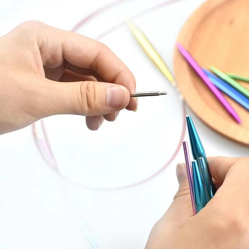 Fenrry Knitting Needles 13Pcs Circular Bamboo Knitting Needles Sewing Accessories DIY Yarn Weave Knit Tools with Storage Bag