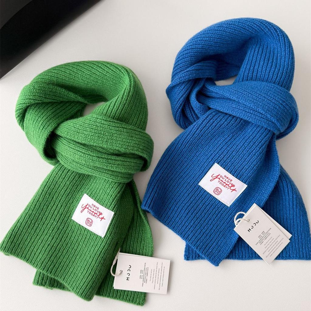 Australian Pure Wool Scarf Women's Autumn and Winter Atmosphere Versatile Warm Knitted Scarf