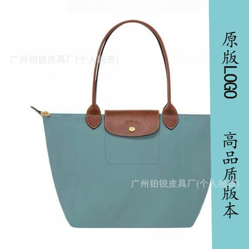Dragon Inlaid Week Nylon Leather Handbag Embroidery Large Capacity Tote Bag Waterproof Folding Shoulder Bag Women