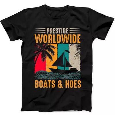 Prestige Worldwide Barche E Zappe Best Seller Divertente Regalo Maglietta Nera T Shirt 364