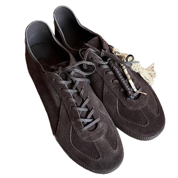 Cowhide version~ niche leather matte beef anti-velvet German training shoes women's Forrest Gump shoes versatile flat-bottomed retro sports shoes