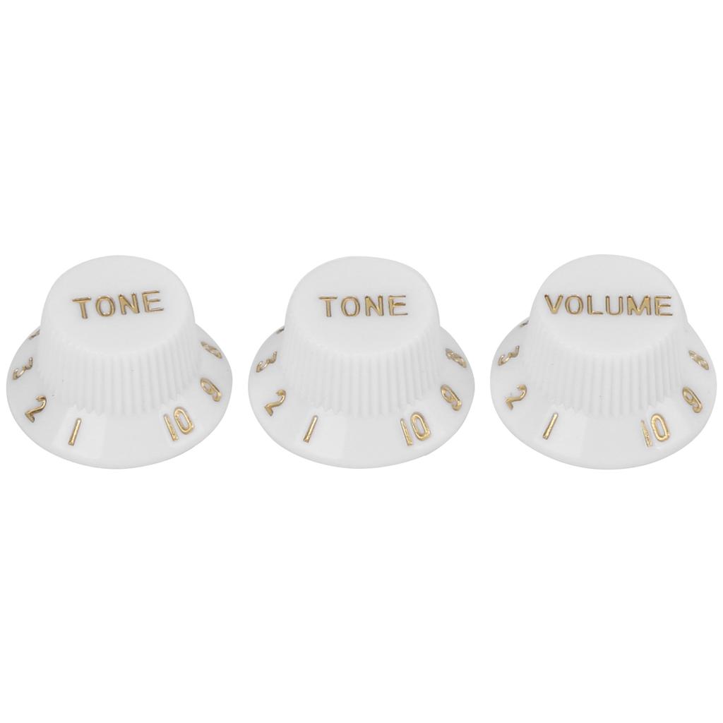 3Pcs Guitar Control Knob 1 Volume 2 Tone Fit Top Plastic Set Kit for Electric Bass GD73