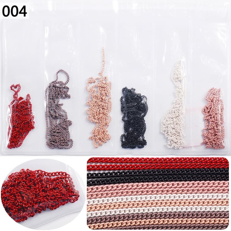 6-Grid Bag Candy Color DIY Nail Nail Beauty Chain Beauty Chain Nail Ornament