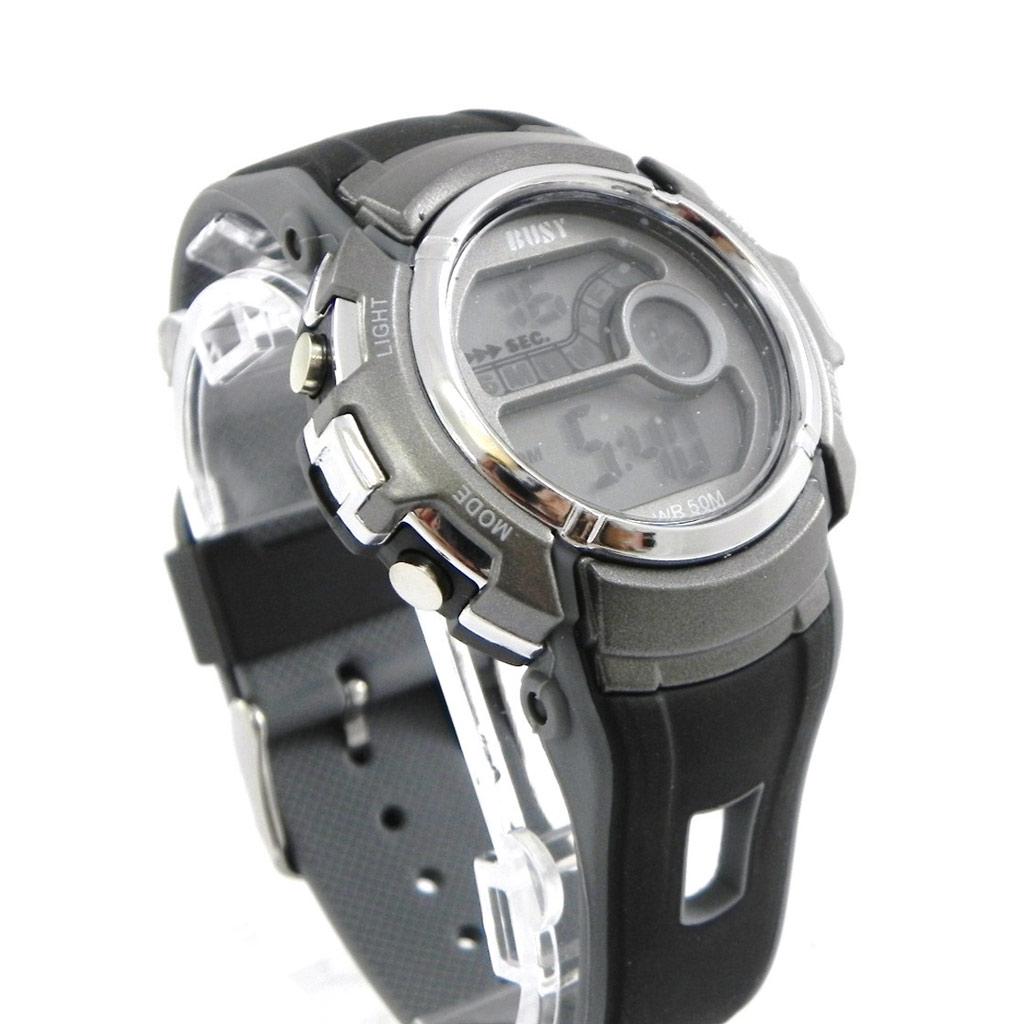 Les Trésors De Lily [I1052] - Montre Sport 'Busy' gris noir