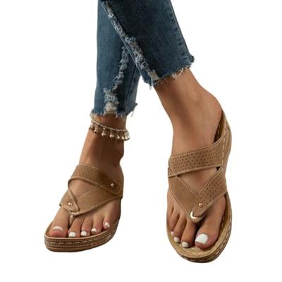 Fashion SyfIyno Women Sandals Summer New Shoes For Women Low Heels Flip Flops Soft Bottom Slippers Sandalias Summer Footwear Female