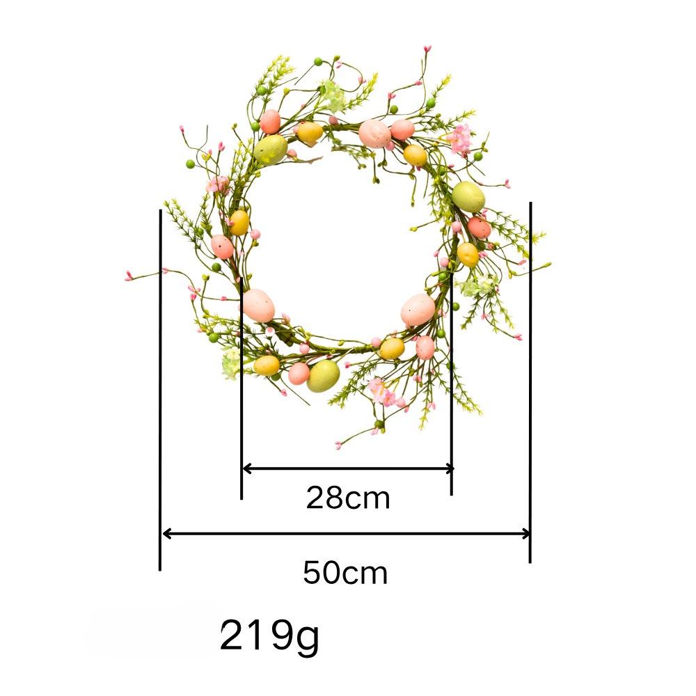 Easter Simulation Berry Egg Wreath | Spring Home Decoration, Plastic, Non-Electric, Glam Style 50cm зелёный
