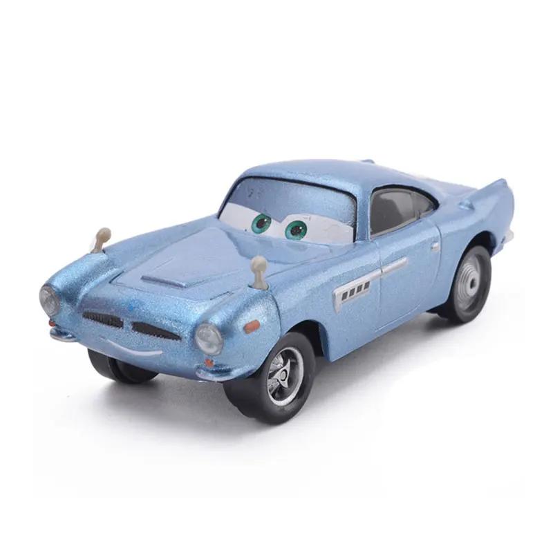 Disney Pixar Car 2 Lightning McQueen Finn McMissile Luigi Guido Sheriff Mater Flo 1:55 Die Cast Metal Alloy Children's Toy Car