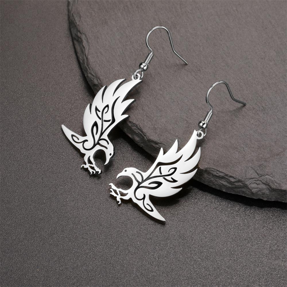 Eagle Birds Earrings for Women Girl Stainless Steel Drop Earring Animal Bird Charms Hoop Earrings Punk Cool Jewelry Gifts