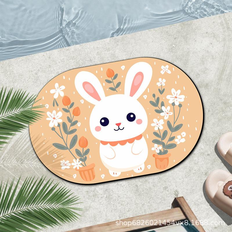 Bathroom Floor Mat Absorbent Toilet Floor Mat Non-slip Entry Door Mat Kitchen Door Toilet Mat Size