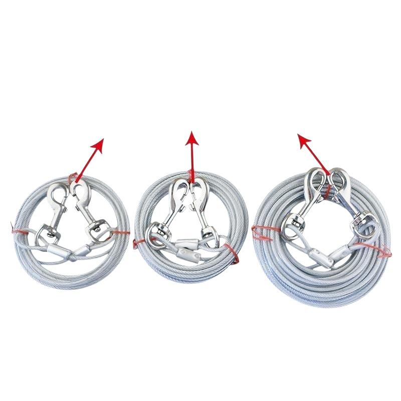 Hot 3Meter Chew Resistant Steel Wire Dog Leash With Sturdy Metal Clasp Waterproof Coating For Outdoor Walking Hiking Camping
