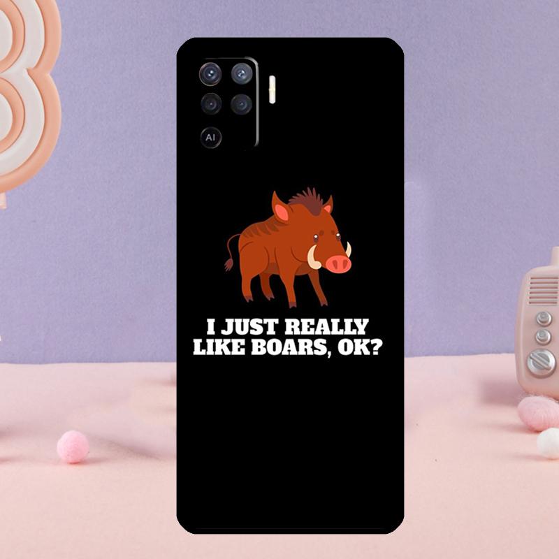 Süßes Wildschwein lustig Cartoon Handyhülle Für Oppo A38 A18 A58 A78 A98 A79 A40 A60 A80 A16 A76 A96 A15 A74 A94 A54 A77 A17
