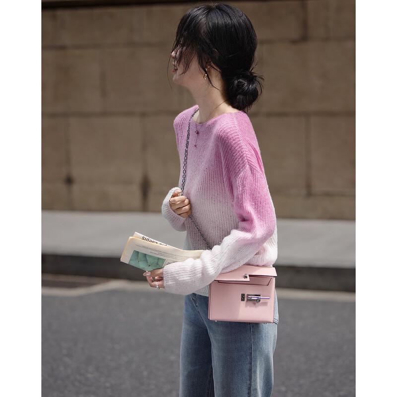 Artistic Gradient Wool Blend Relaxed Fit Knitted Sweater