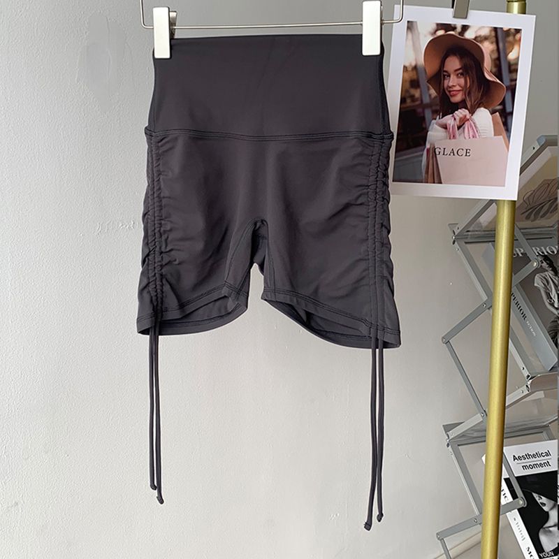

Lu Same Sports Shorts Women 2025 Best Selling High Waist Skinny T-shirt Line Pleating Slim Looking Hip Workout Shorts Shorts Graphite Gray S