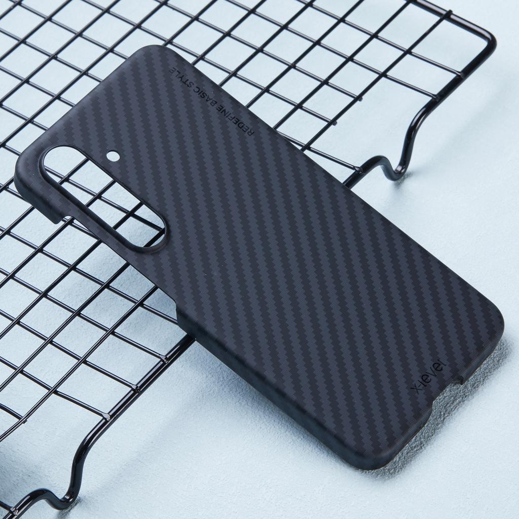 X-LEVEL pre Samsung Galaxy S24 Puzdro na telefón Textúra karbónových vlákien PC Zadný kryt