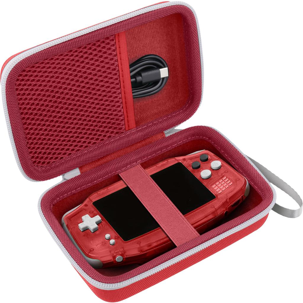 Khanka Storage Case for ANBERNIC RG34XX Handheld Game Console, RG 34XX, Whatsko Retro Game Console, Red (Case Only)