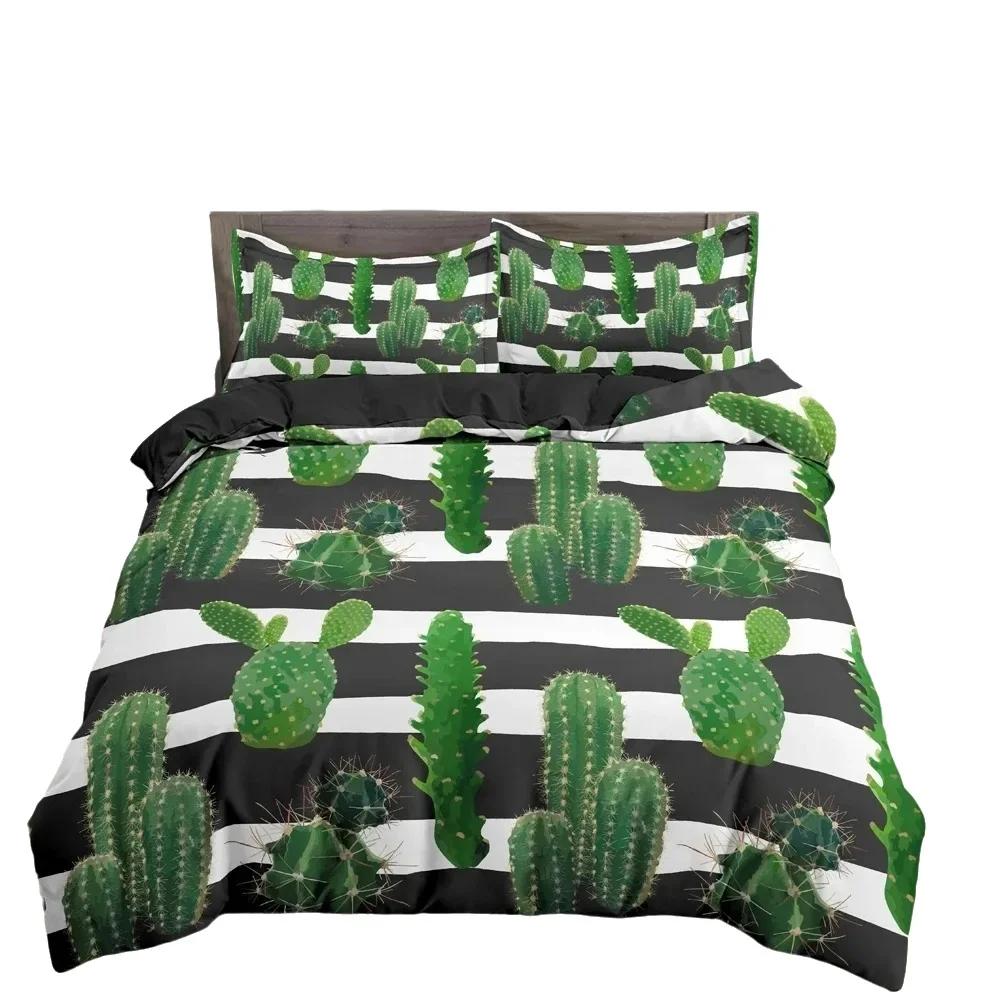 Cactus Duvet Cover Set Bohemian Desert Style Double For Adults Queen King Size Bedding Set With Pillowcase For Bedroom