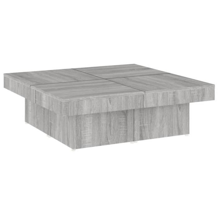 VidaXL Coffee Table Sonoma Grey 90x90x28 Cm Engineered Wood 826636