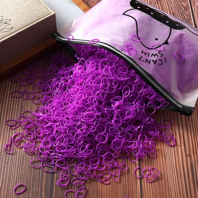 1000 Pieces Cute Baby Disposable Rubber Band Candy Color Hair Rope Children Accessories Girls Mini Elastic Hair Bands for Kids