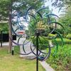 Rainbow Color Windmill Double-Layer Iron Windmill Public Craft Outdoor Wind Catcher Large Outdoor Ornament Garden Stake Windmill