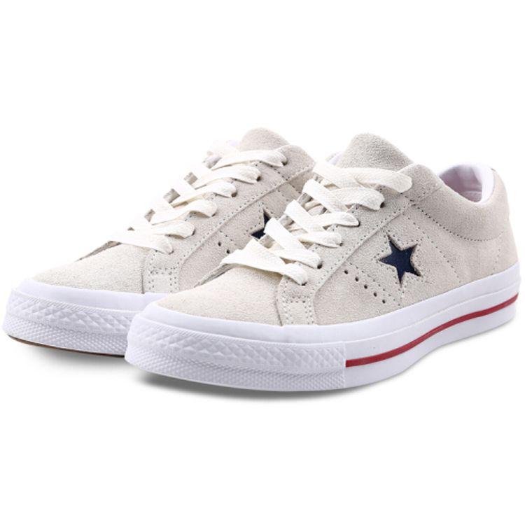 Converse One Star Retro Casual Slip Resistant Durable Lightweight Low Top Skate Shoes Unisex sneaker Gray 161195C