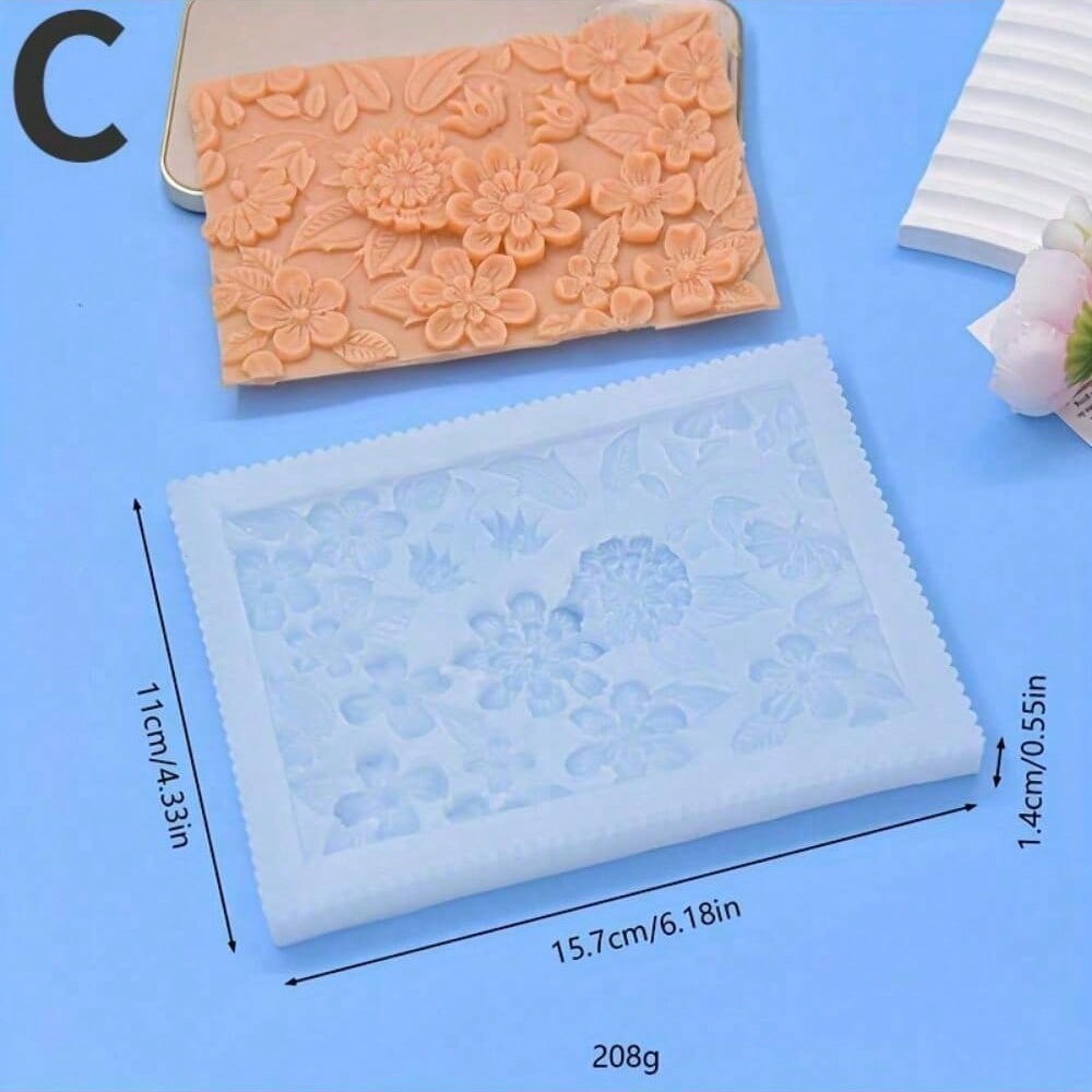 Flower Platter Silicone Mold 3D Fondant Mold for DIY Candy Desserts Gummy Handmade Soap Aromatherapy Candle Plaster Polymer Clay