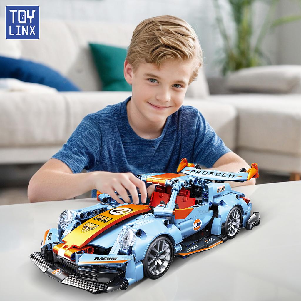 Non-Toxic 523Pcs Building Blocks Car Toys Adults Or Kids 1/18 Building Set Racing Model Super For Age 14+ Christmas Birthday Gift