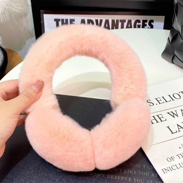 Women winter real rex rabbit fur earmuffs Soft fluffy natural rex rabbit fur Ear protection Girls fashion earmuffs