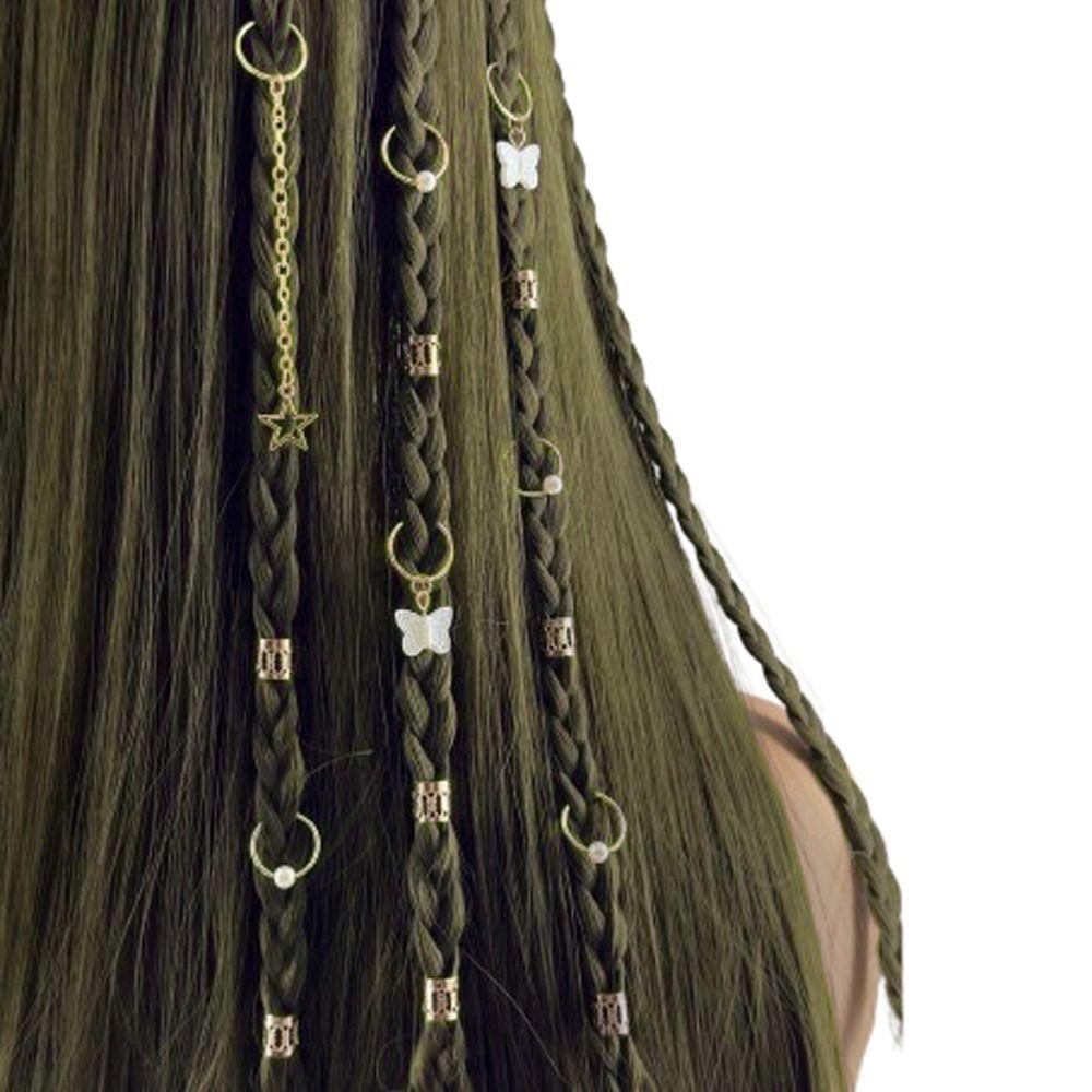 28Pcs Dread Locks Hollow Out Hair Ring Hair Braiding Hair Braid Tubes Dreadlocks Beads  Hair Jewelry