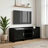 TV Stand 130 x 33 x 47 cm Black Oak Wood Based Material