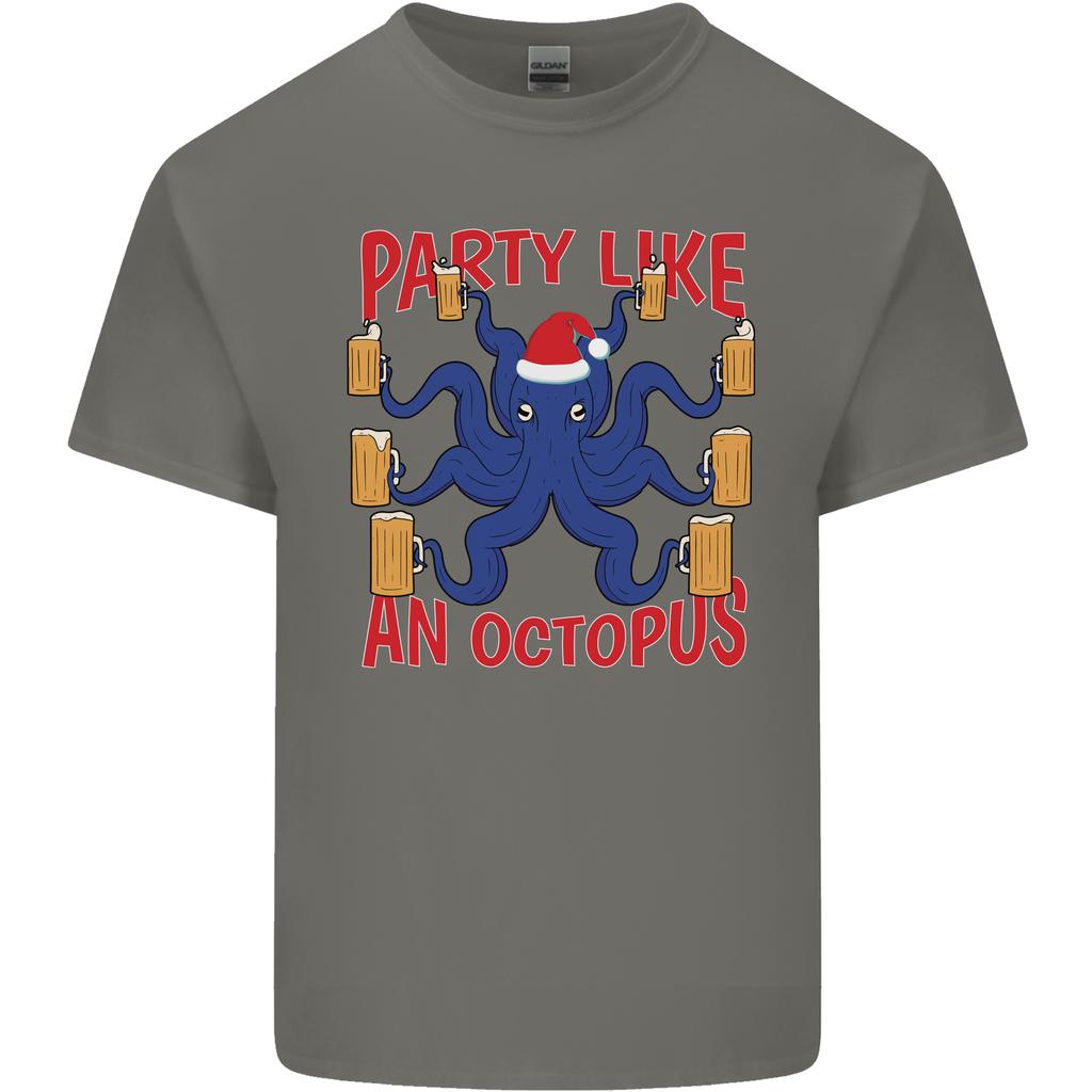Beer Party Octopus Christmas Scuba Diving Unisexs Light Cotton TShirt