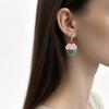 Creative Drip Oil Rhinestone Cake Earrings - Cute Sweet Alloy Pendants