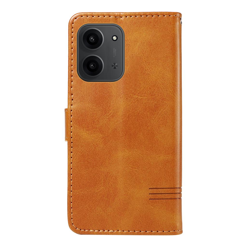 For Xiaomi Redmi 15C 4G (173mm) Wallet Case T-Shape Lines Leather Phone Cover Stand